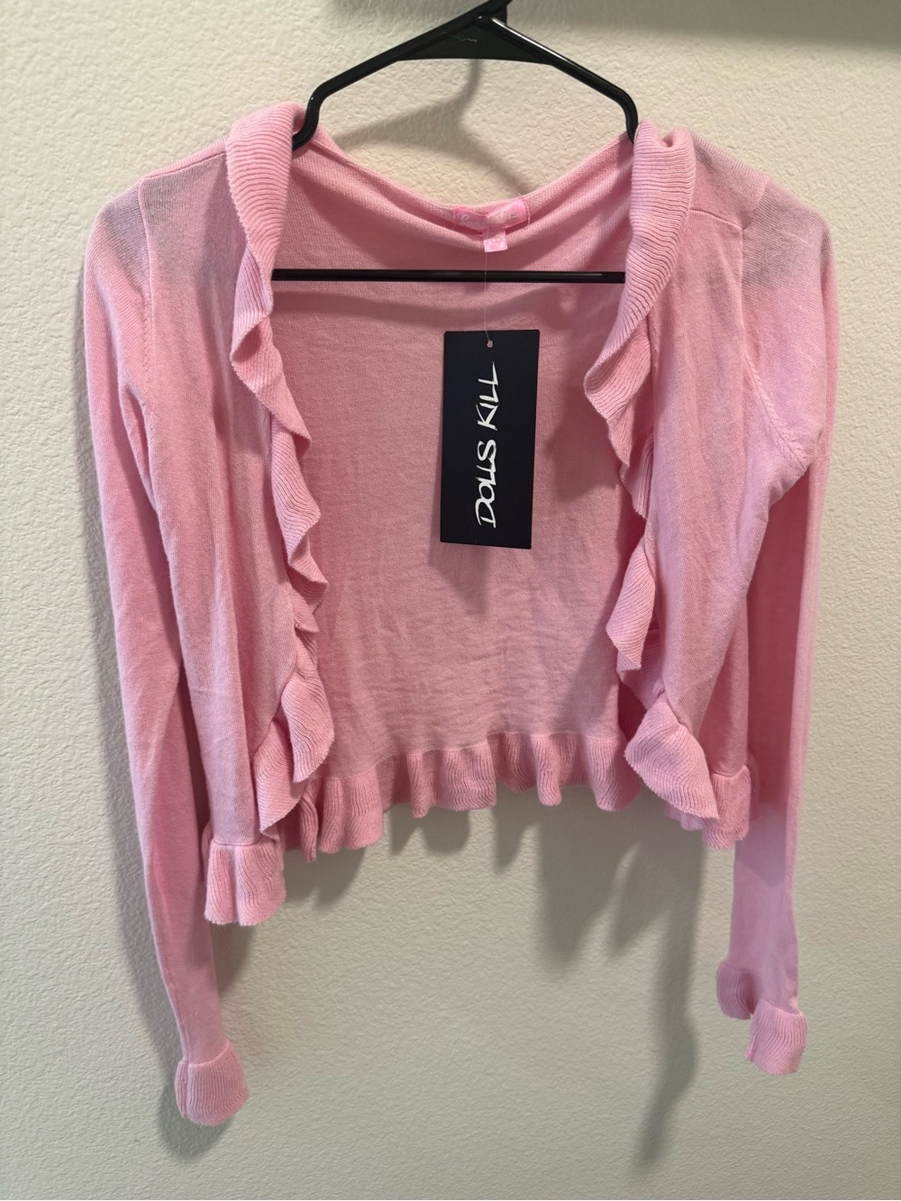 Sugar Thrillz Pink Ruffle Crop Cardigan